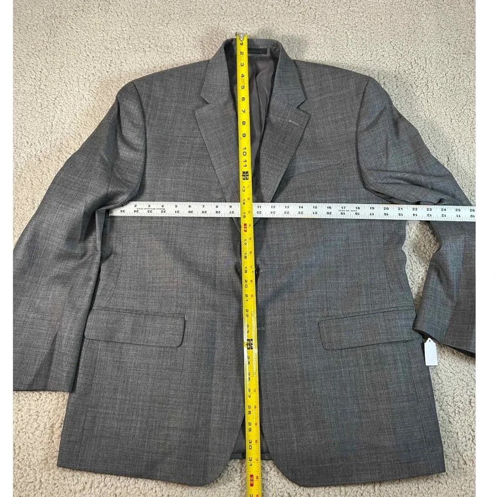 Chaps Mens 42S Gray 100% Wool Two Button Sport Coat Blazer Jacket 42 Short